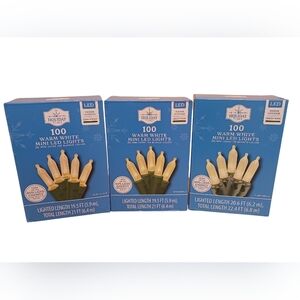 NEW IN BOX HOLIDAY TIME 100 WARM WHITE MINI LED LIGHTS - SET OF 3